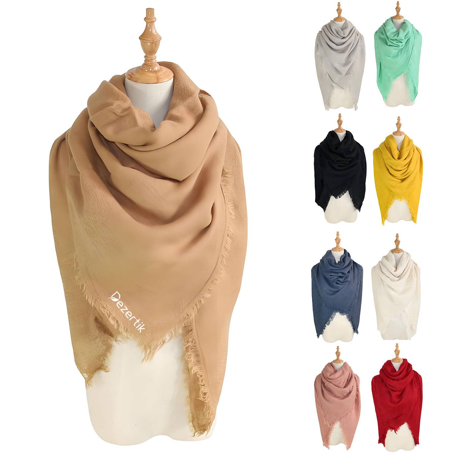 Imitation Cashmere Monochrome Outdoor Arab Scarf Shawl 2