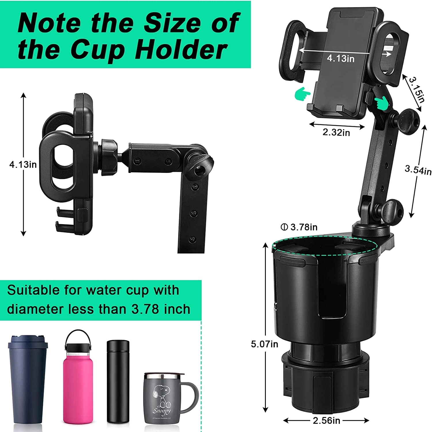 Car Cup Holder With Phone Mount 4