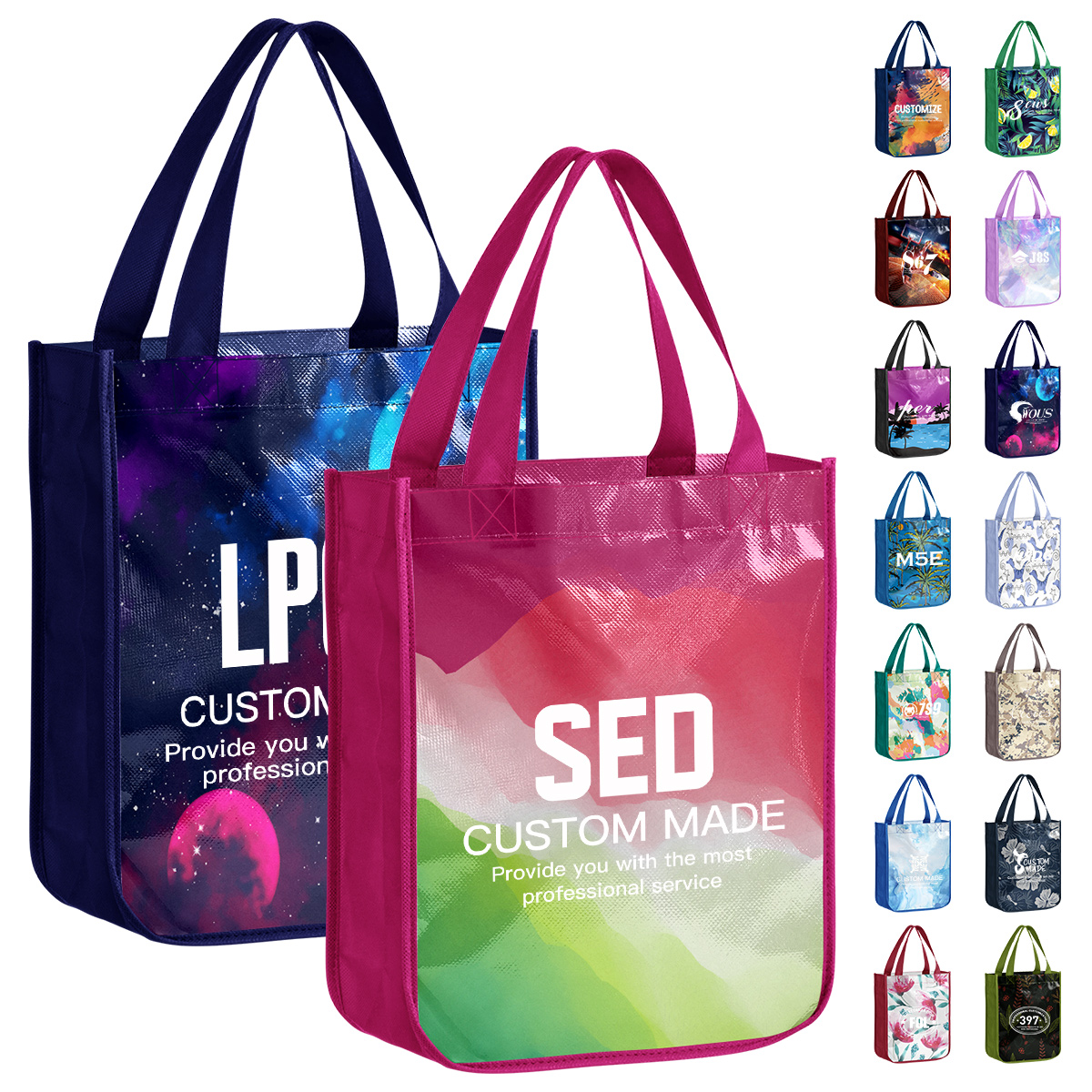 Custom 105gsm Laminated Tote Bag with Round Corner (12'' L x 16'' W x 6'' H) 6
