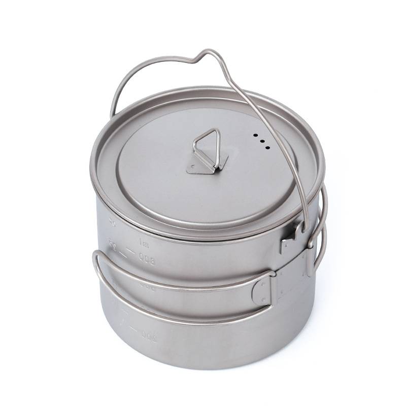Titanium Camping Hanging Cookware Pot 7