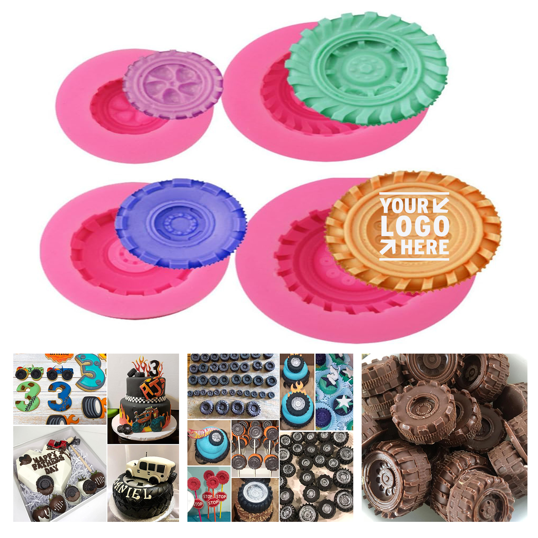 3D Round Tire Fondant Mold 1