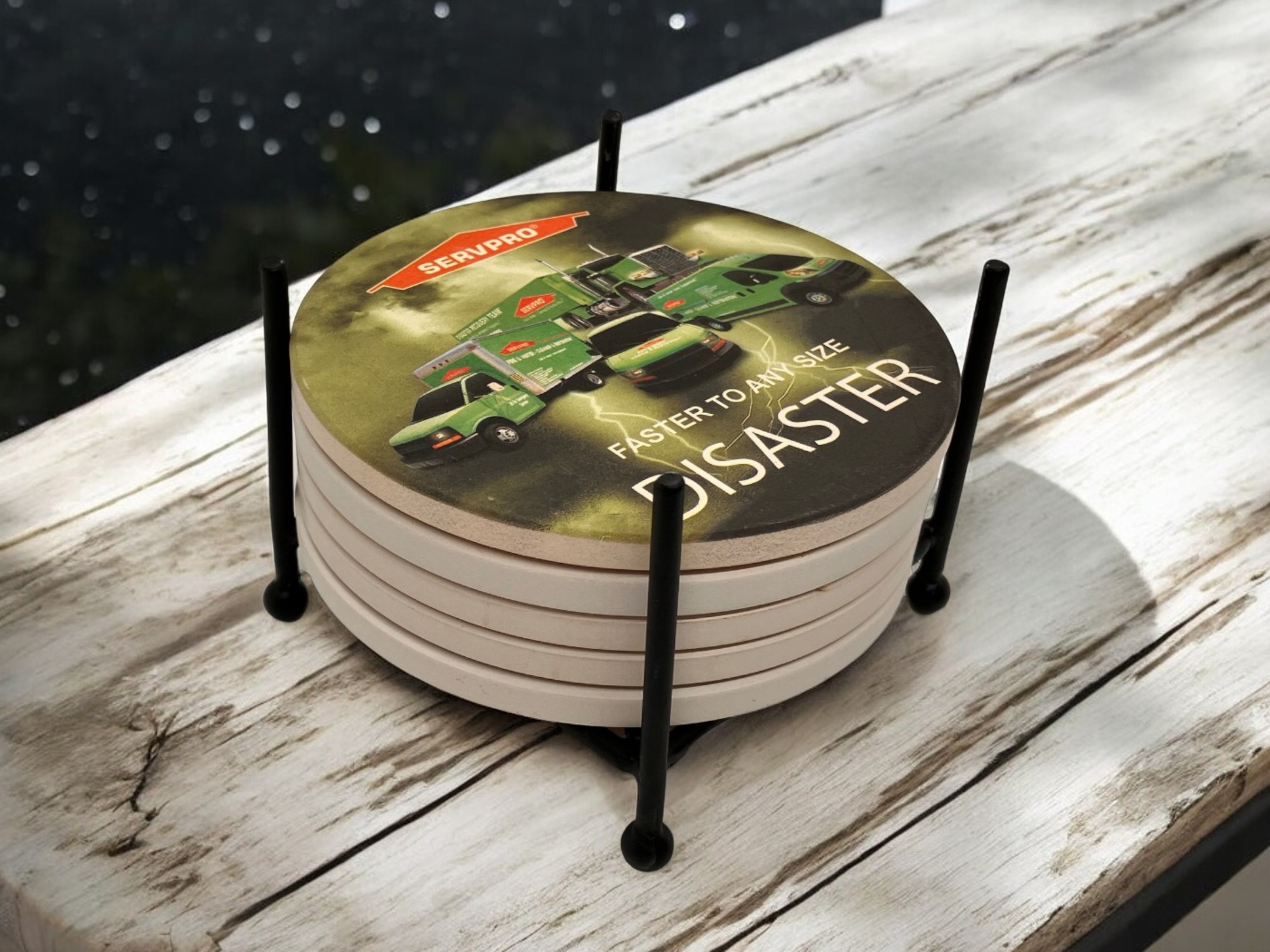 Four Post Metal 5 Coaster Holder Sets 5