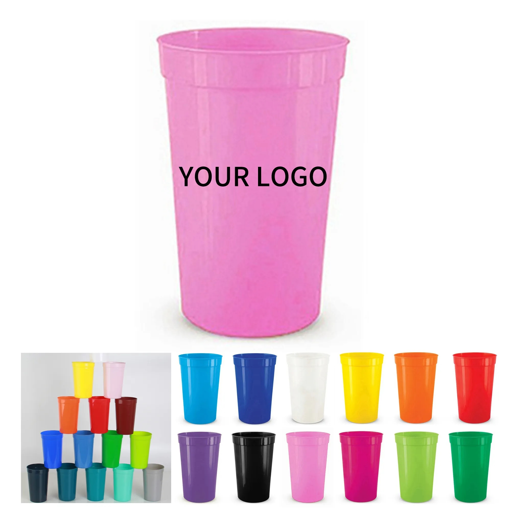 Reusable Plastic Stadium Cup 16oz Size for Festivals 1