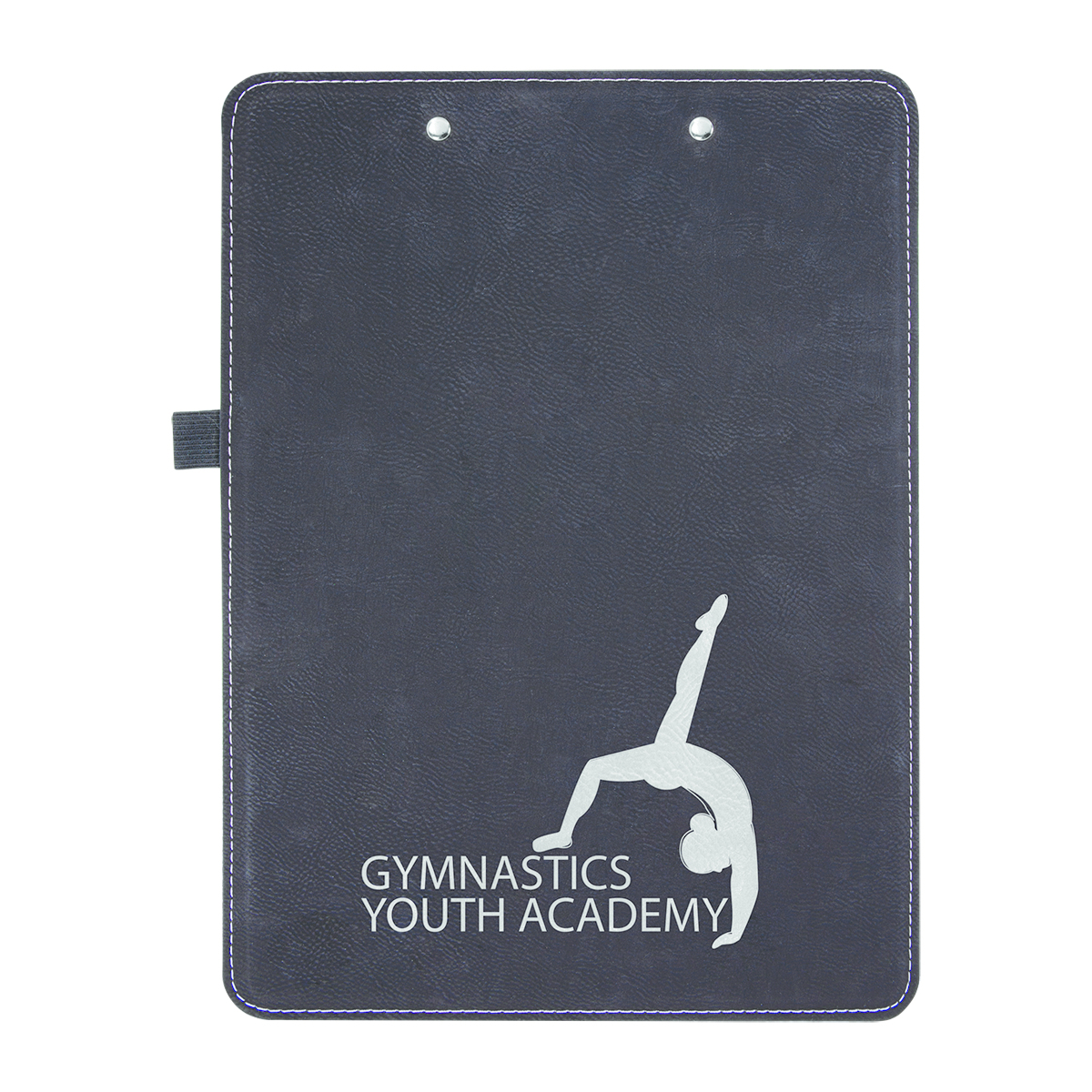 9" x 12 1/2" Black/Silver Leatherette Clipboard 1