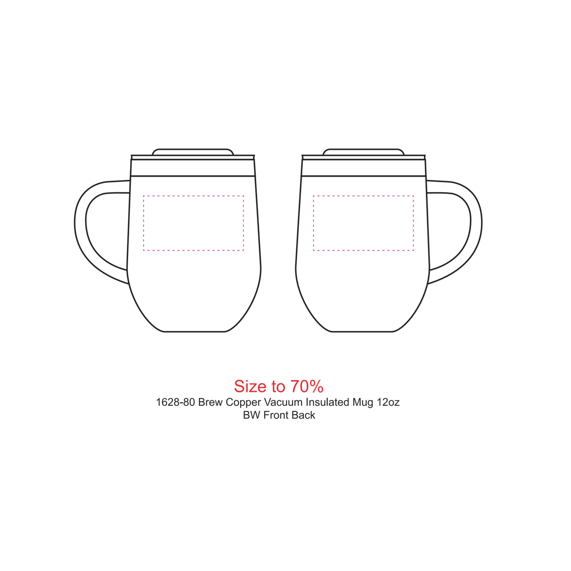 Brew Copper Vacuum Insulated Mug 12oz, custom tumbler with logo imprint 46