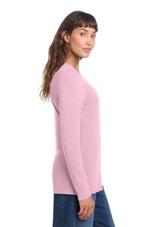 District Women's Perfect Tri Long Sleeve V-Neck Tee DT135 2