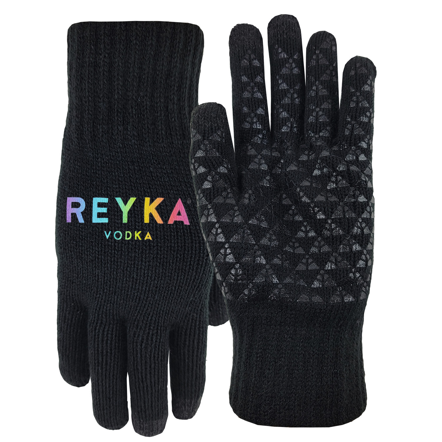 Deluxe Knit Text Gloves with Gripper Palm with Oversized DTF on Top of Hand