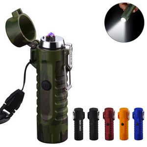 LED Flashlight With Strobe Mode And Dual Arc Lighter 14