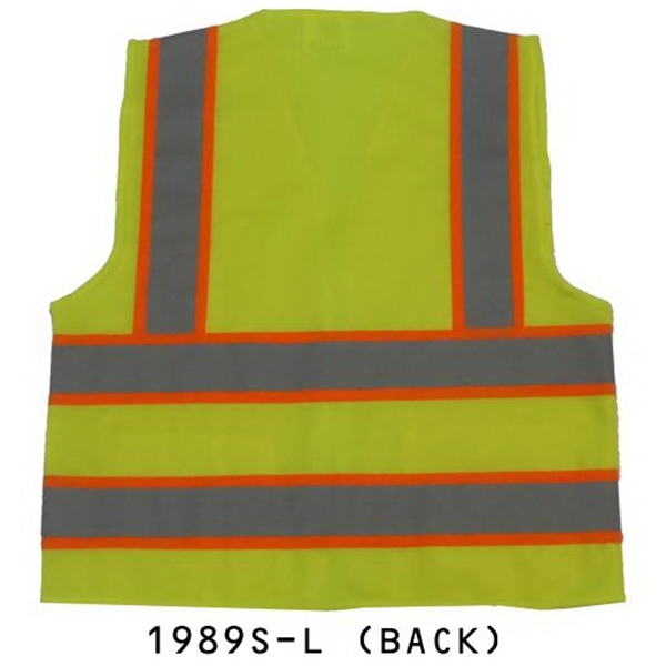 Ansi Class 2 Safety Vest , 2 Tone, Solid, Lime 3