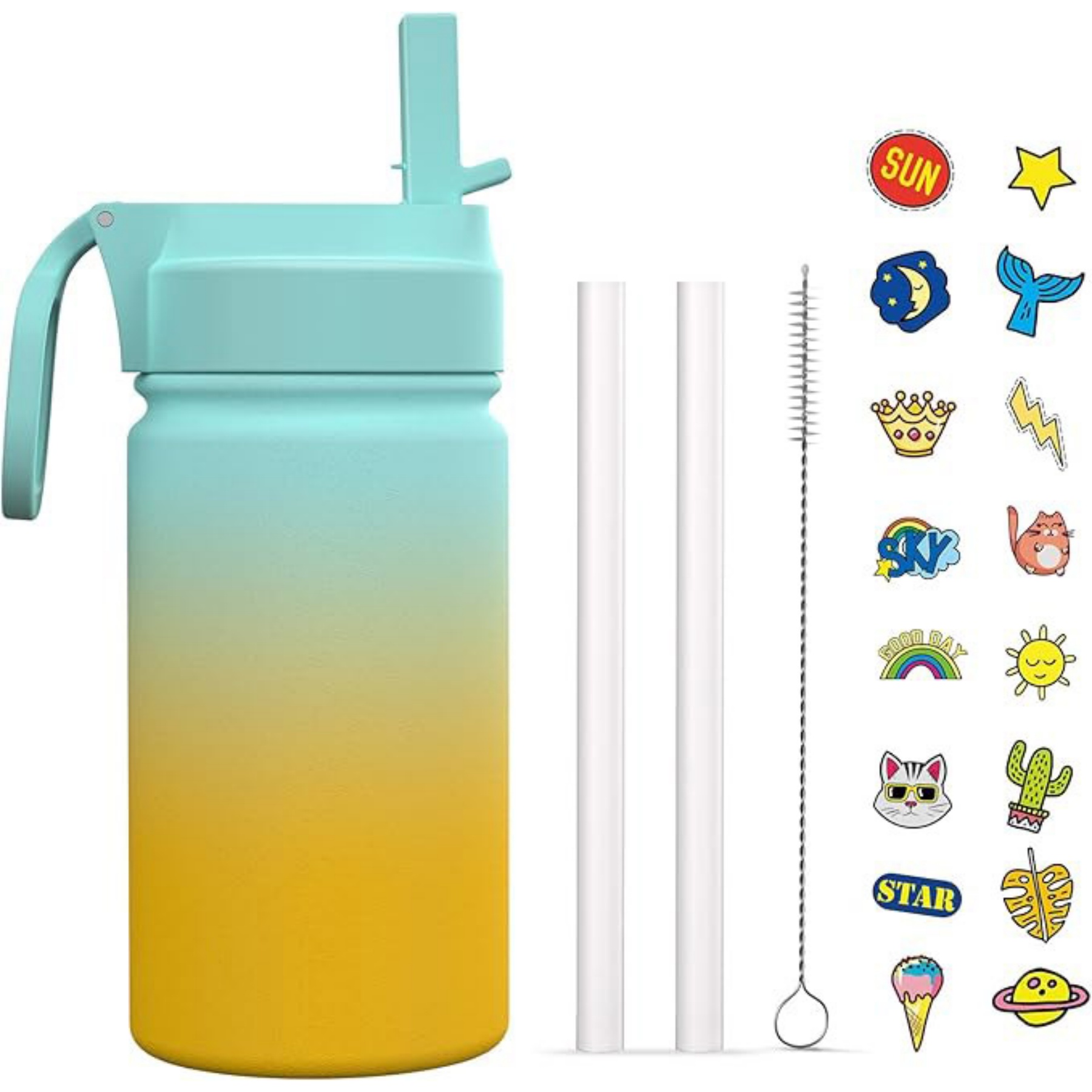 12oz Stainless Steel VacuumStraw Water Bottle 7