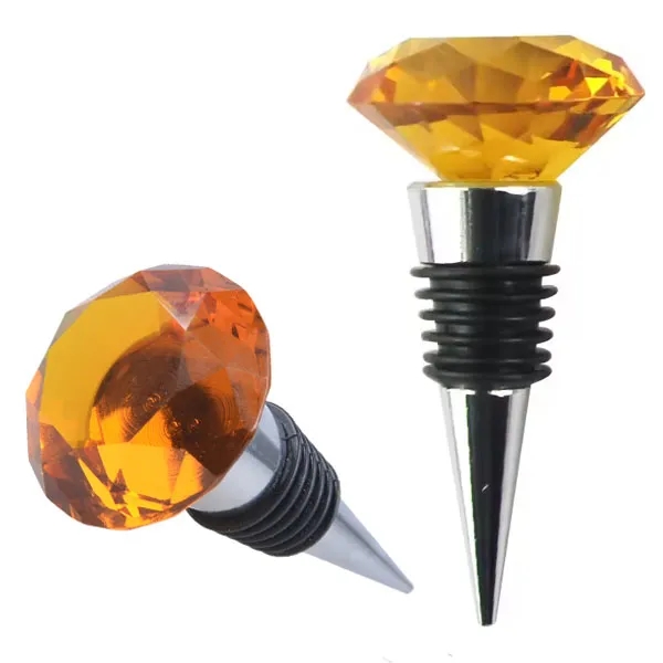 Colored Crystal Diamand Cut Wine Stoppers 5