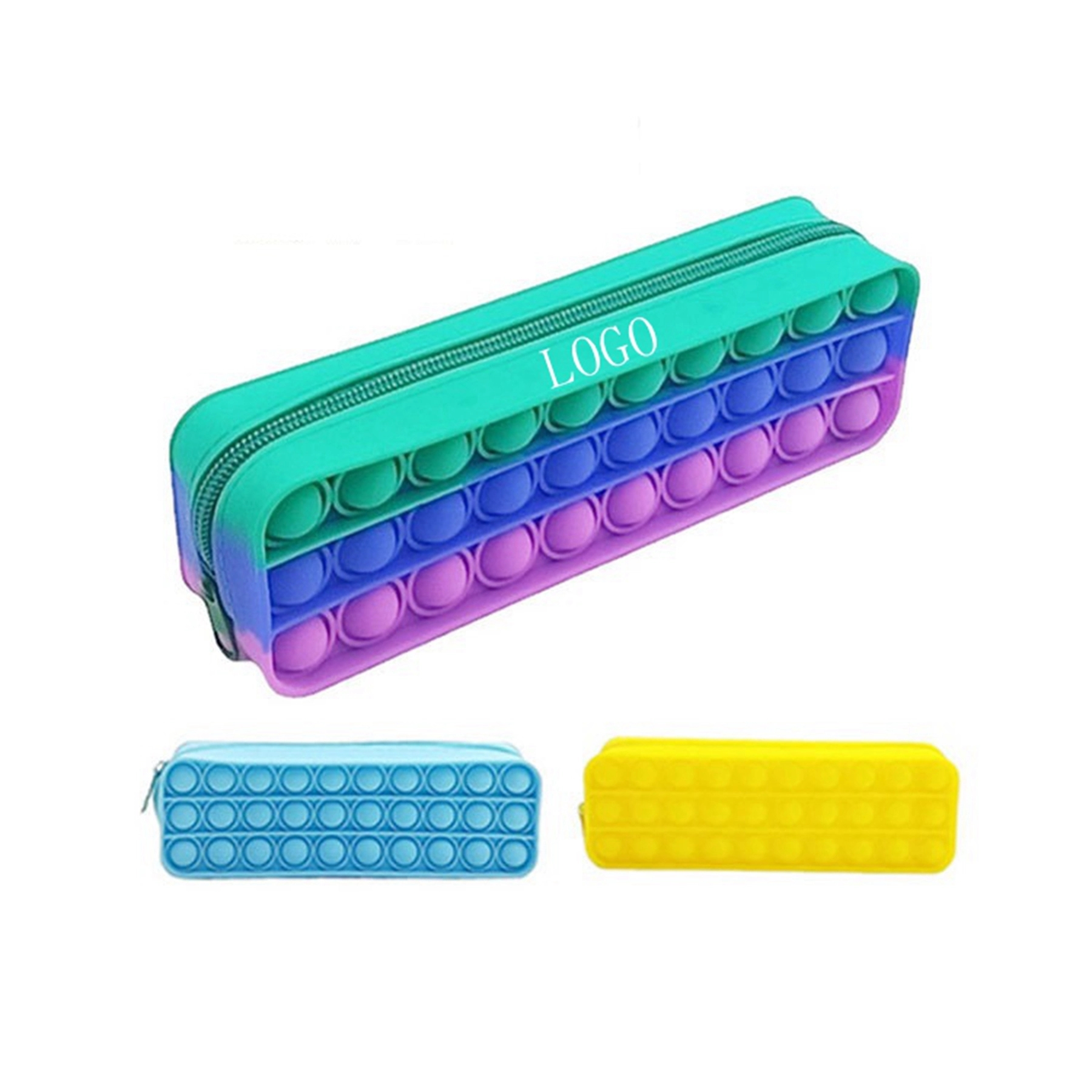 Square Shape Silicone Push Pop Bubble Toy Pencil Case 9