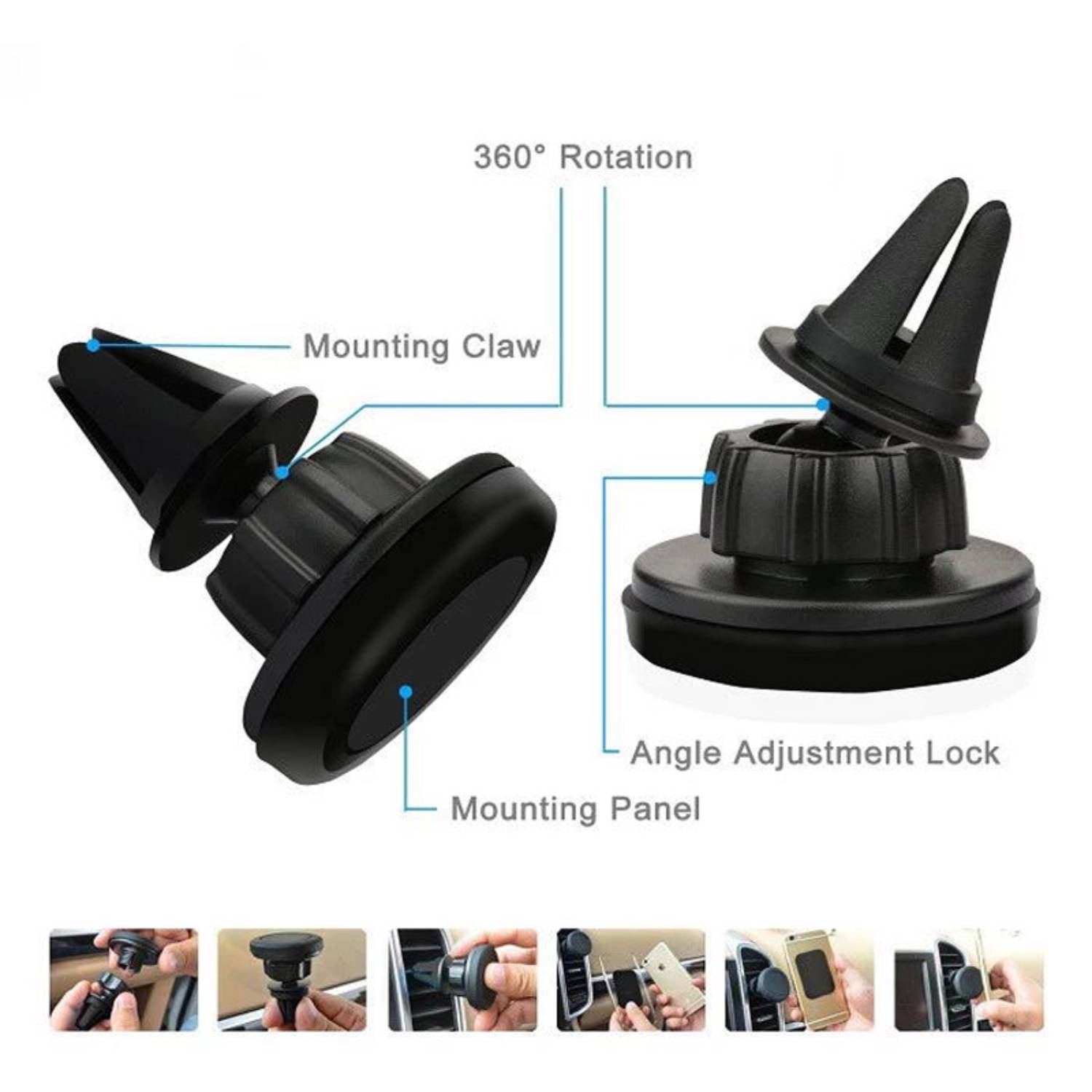 Flexible Magnetic Car Air Vent Mount Phone Holder 4