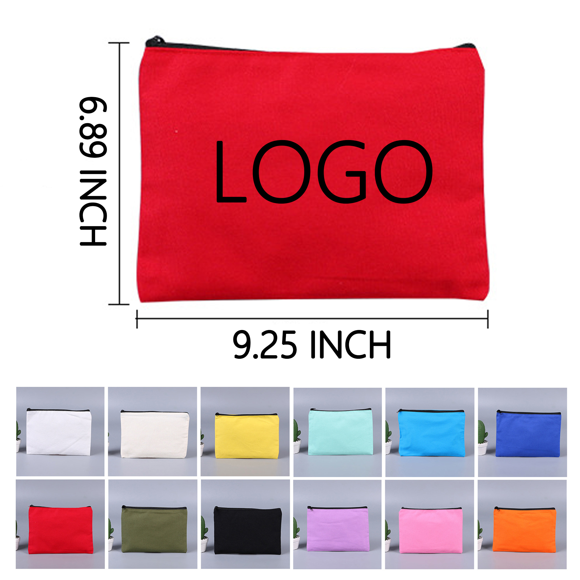 Multi purpose Canvas Bag Zipper Cosmetic Pouch 2