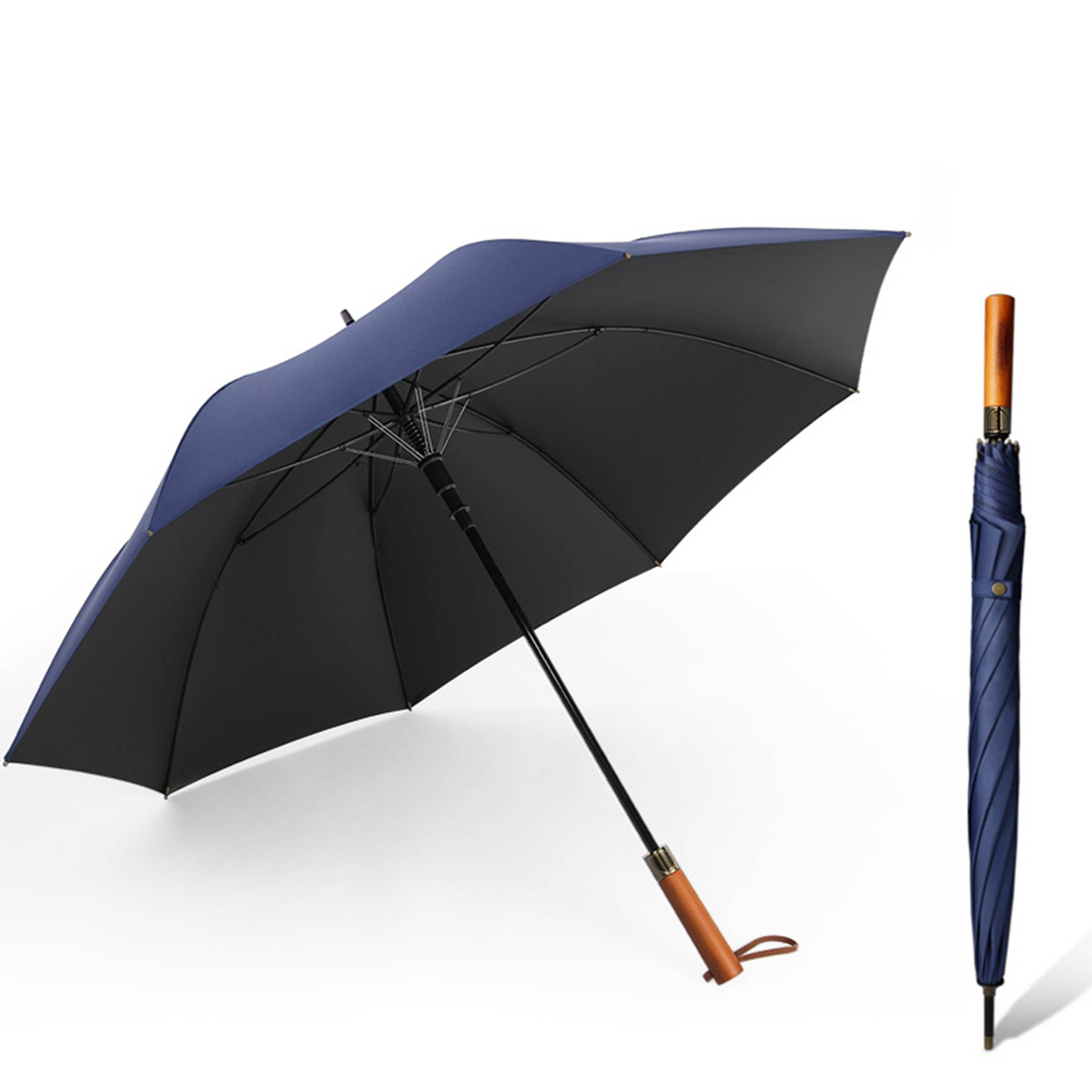 Large Umbrella with Wooden Handle for Rain 7