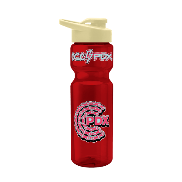Blazer 28oz Transparent Bike Bottle w/Drink-thru Lid 2784