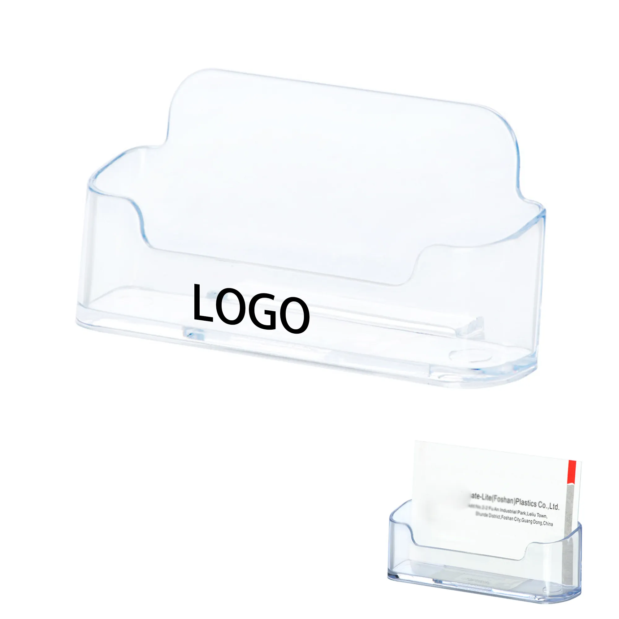 MOQ 50 Clear Acrylic Desktop Business Card Holder 3
