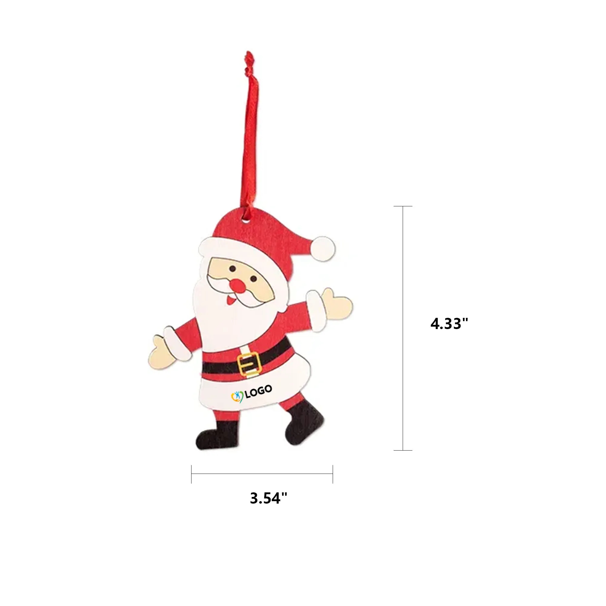 Wooden Santa Ornament 3
