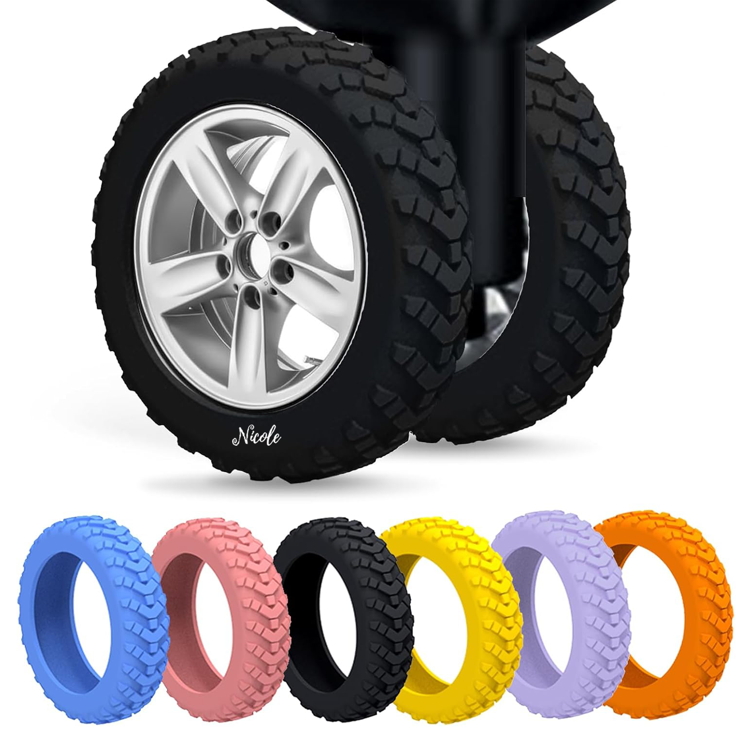 Premium Silicone Luggage Wheel Covers 2