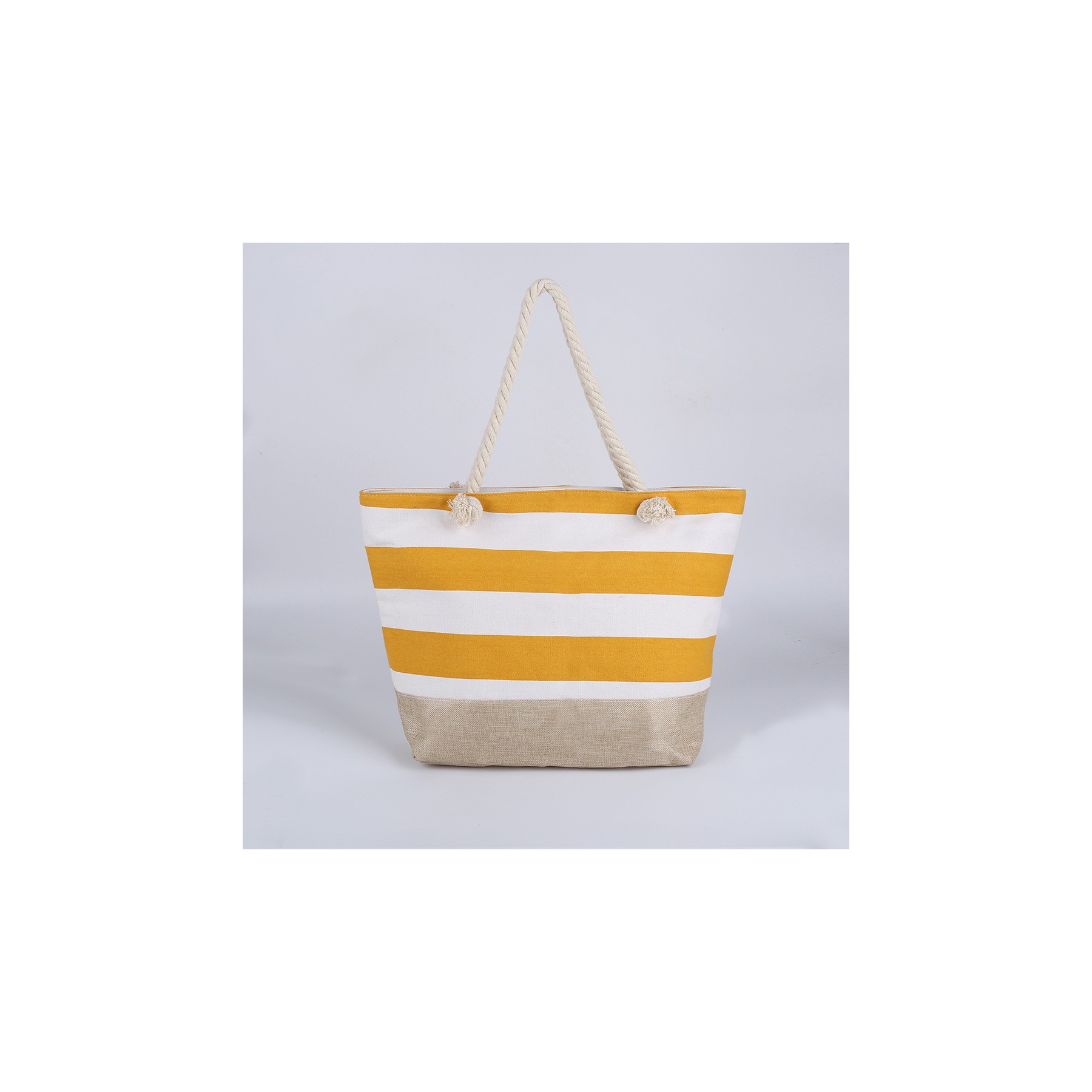 Canvas Beach Bag W/ Cotton Rope Handles, custom tote bag with logo imprint 2