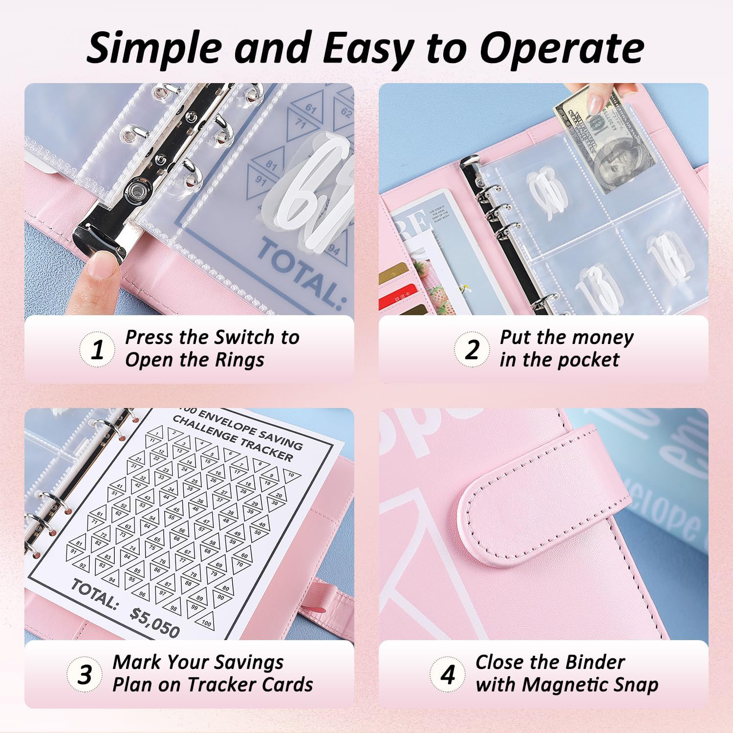 100 Envelopes Money A5 Saving Challenge Binder 2