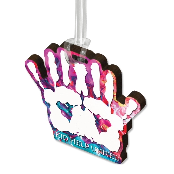 Custom Ultra Vivid Recycled Wood Bag Tags 6