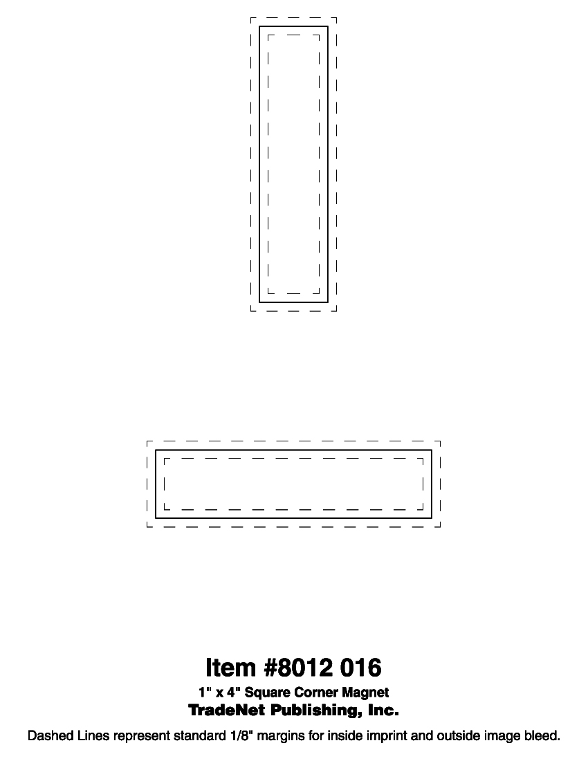 Magnet - 4x1 Square Corners - 25 Mil. 3