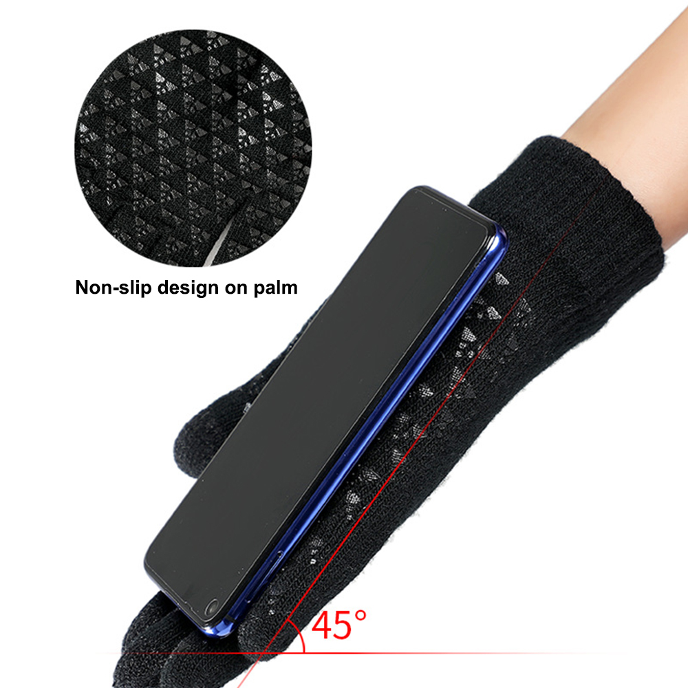 Thick Adult Warmth Gloves W/ 3 Finger Touch 4