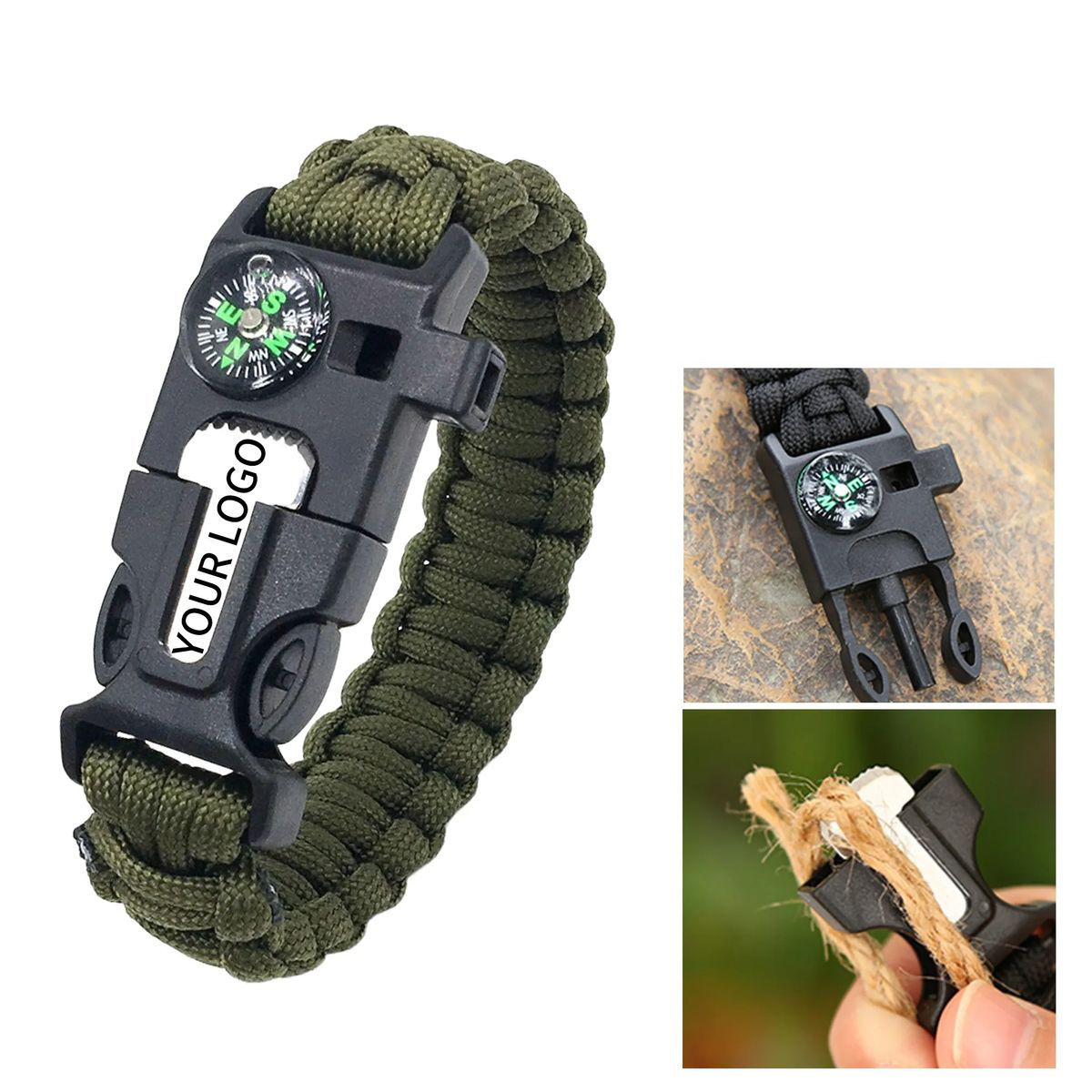 Adjustable Paracord Survival Bracelet for Hiking 1
