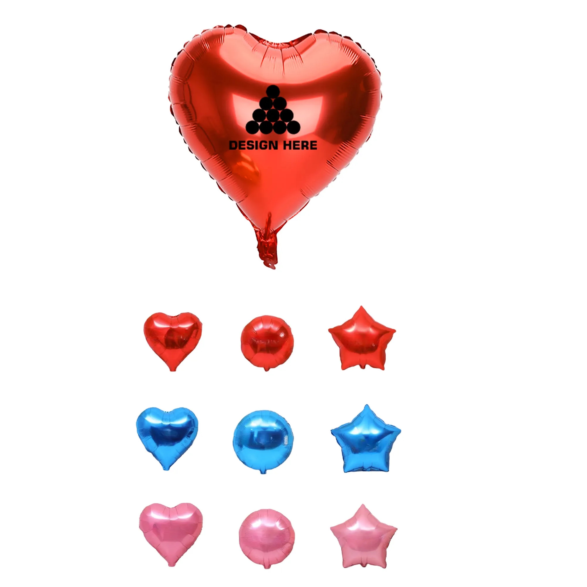 MOQ 100 PCS Metallic Balloons 18 Inch 3