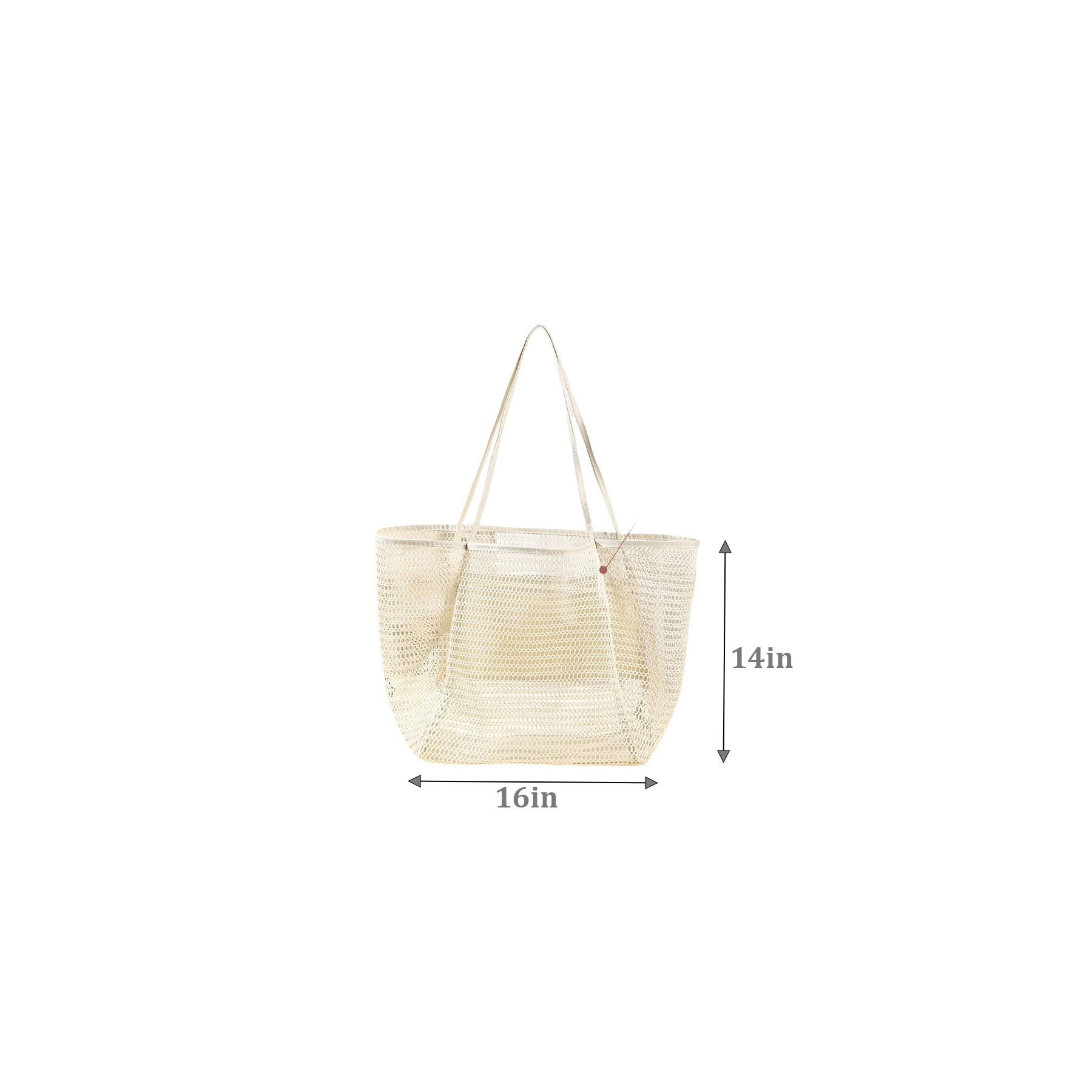 Mesh Beach Tote Women Shoulder Handbag 3