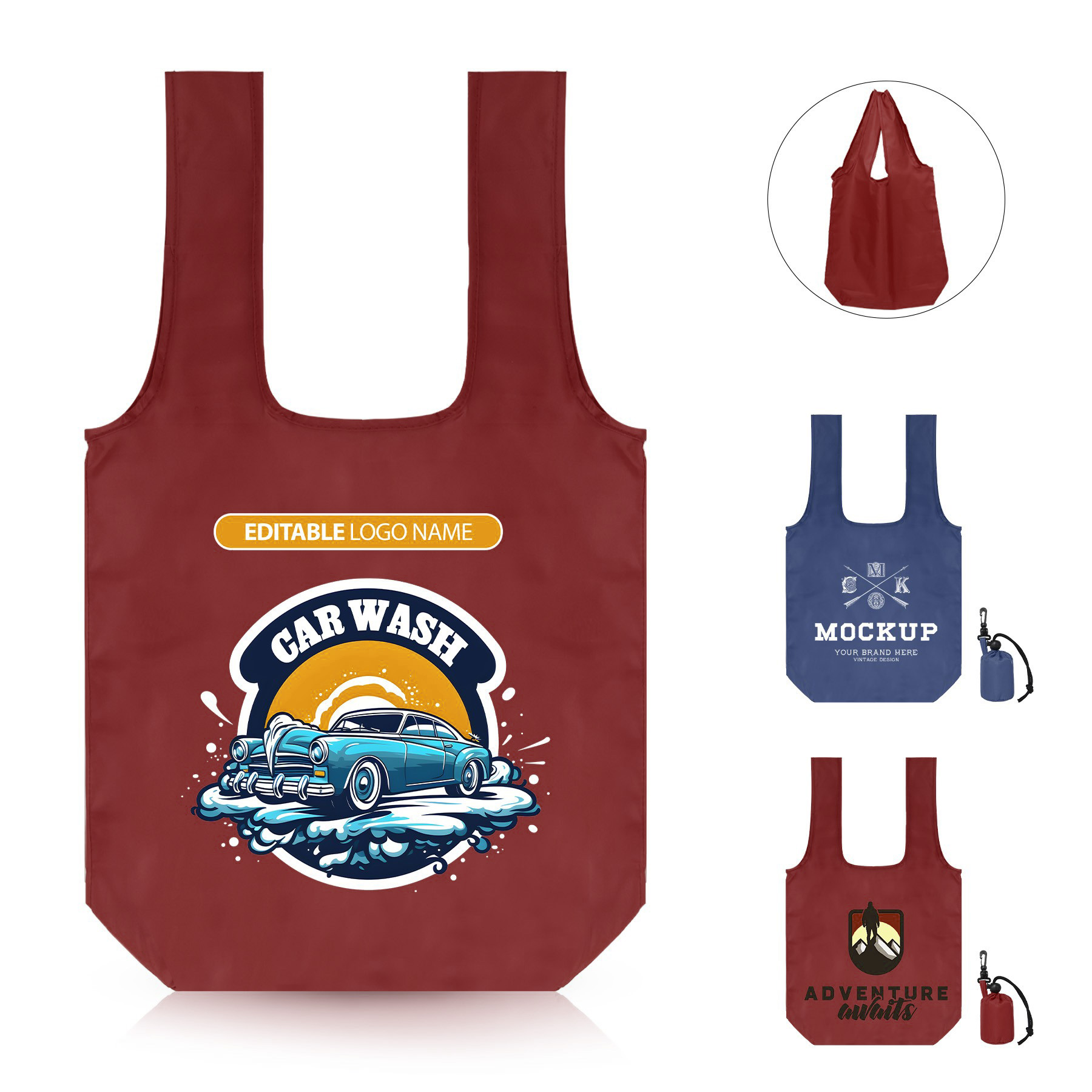 T-Shirt Style Foldable Shopping Tote Bag 4