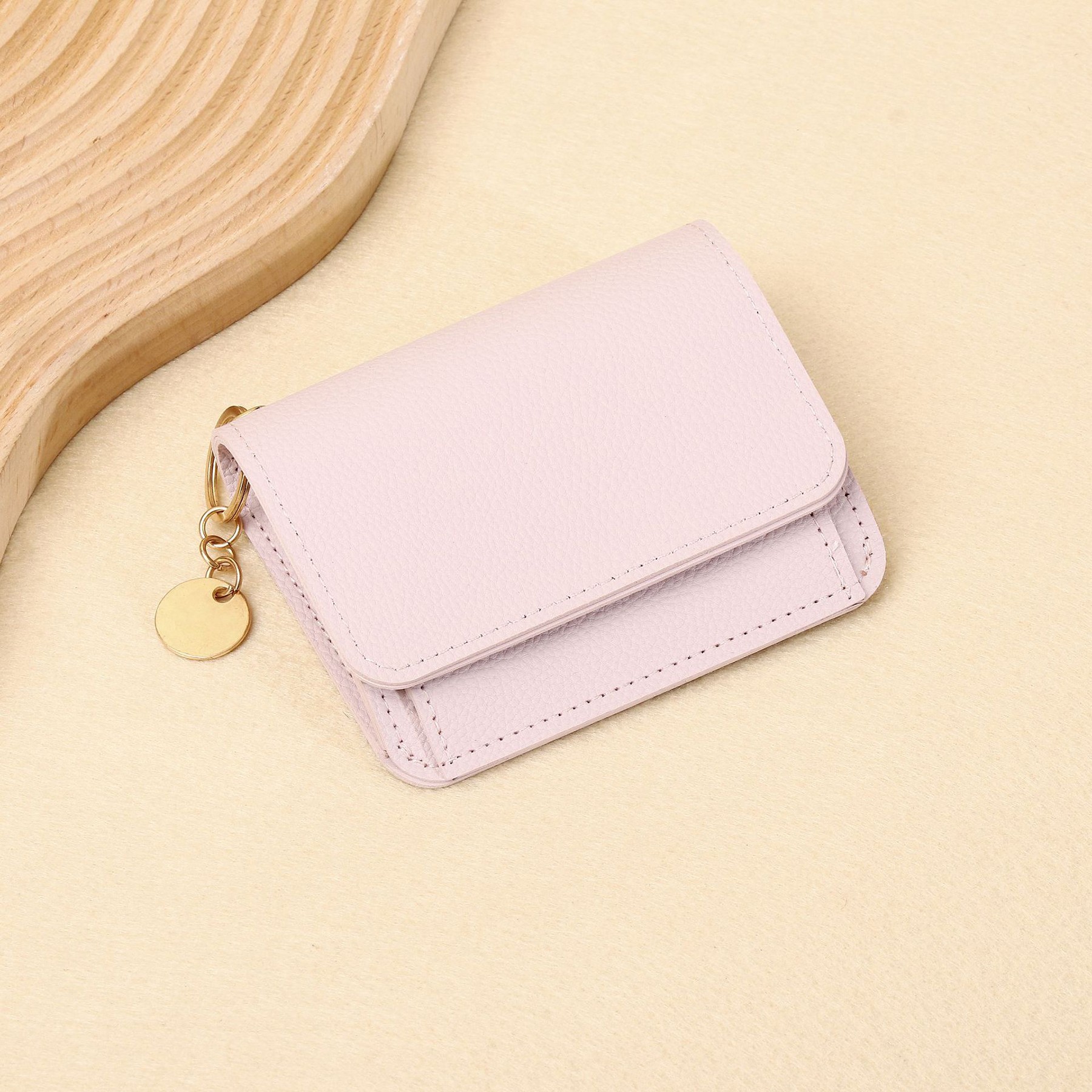 Solid Color Wallet Card Case Short Simple Fashion Coin Purse 3