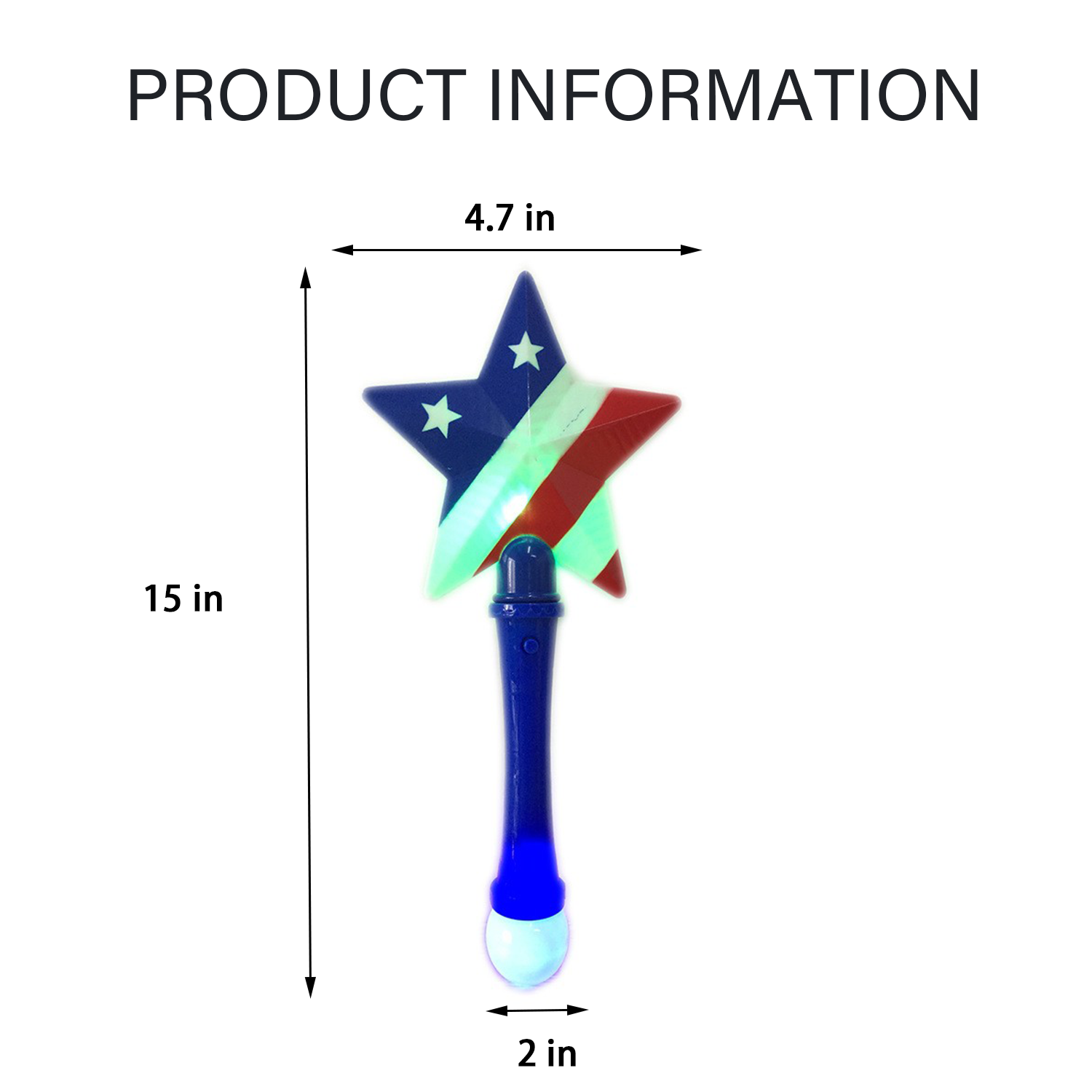 US Flag Star Light Up Wand 2