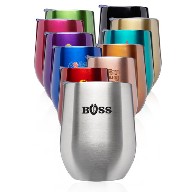 11 oz Stemless Wine Glass with Lid - BPA Free 10