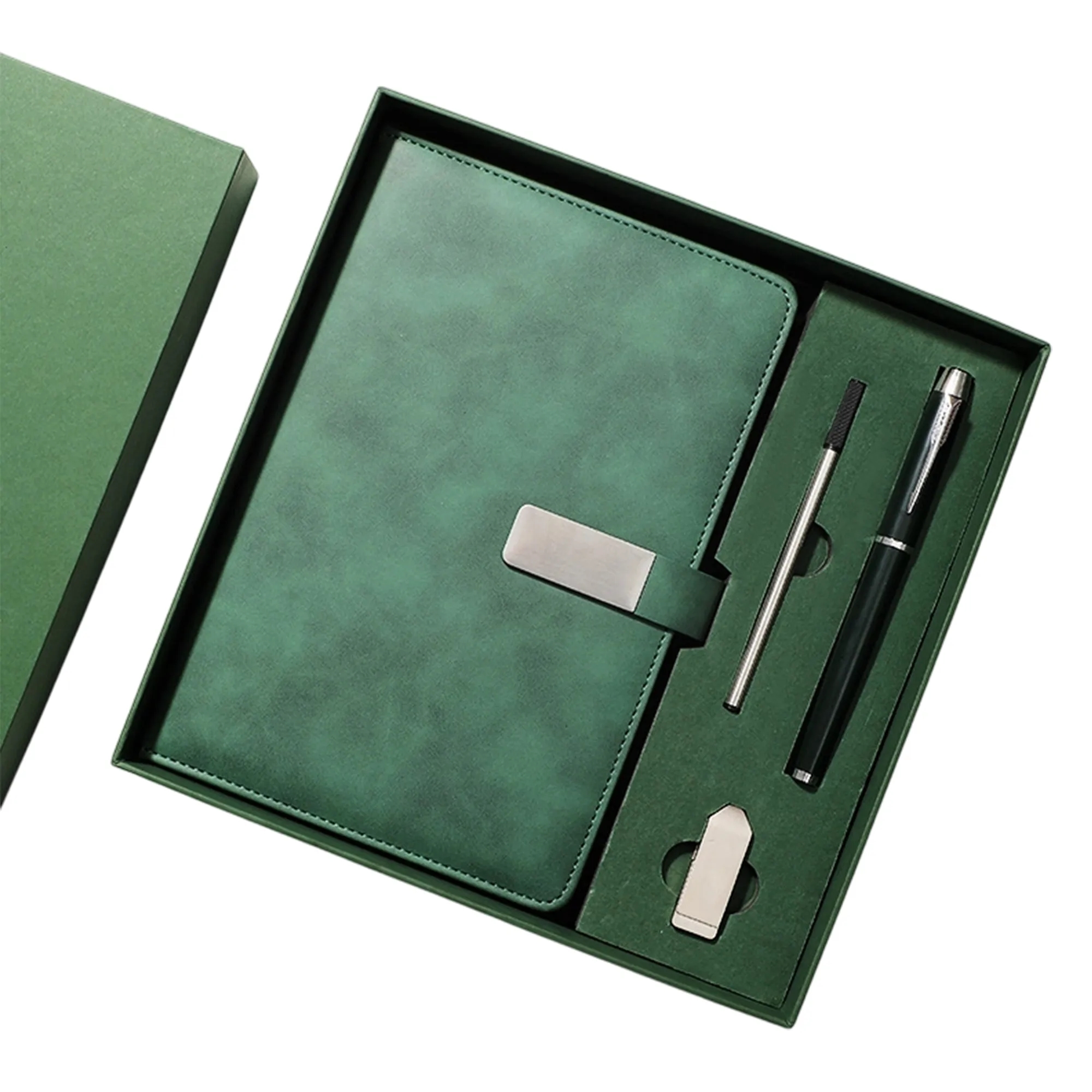 MOQ 50 Faux Leather Snap Notebook Gift Set 7