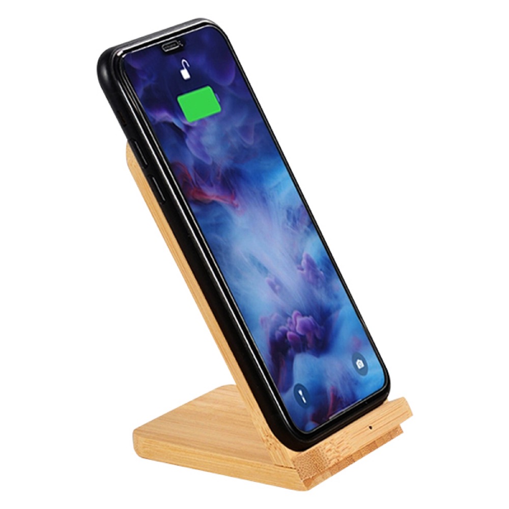 Bamboo Fast Wireless Charging Phone Stand 4
