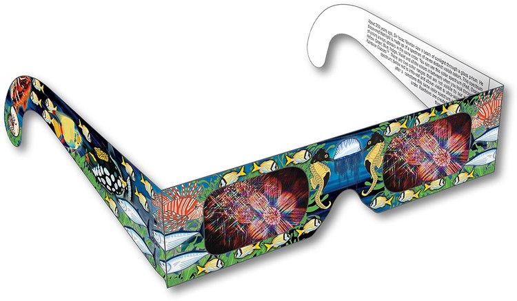 Rainbow Diffraction Glasses - Tropical Fish - Stock Imprint 1