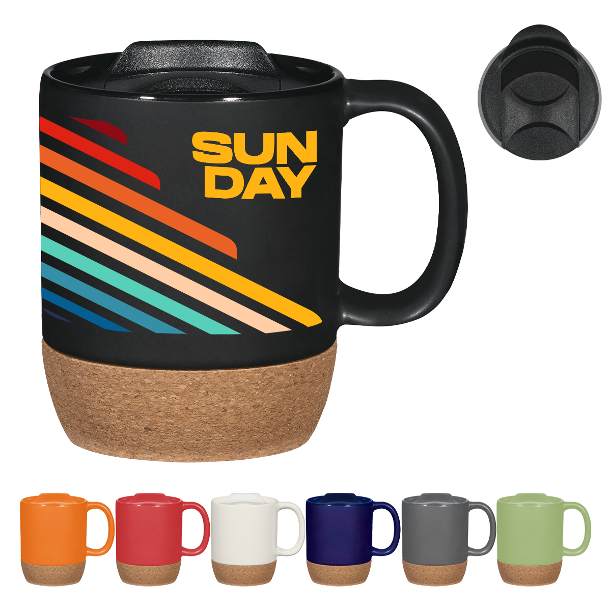 14 Oz. Full Color Cork Base Ceramic Mug 1