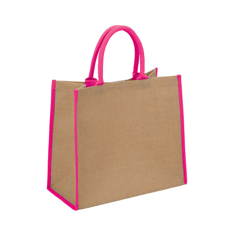 Reusable Jute Grocery Tote Bag w/ Rope Handles -----15.35"x13.78"x3.94" 5