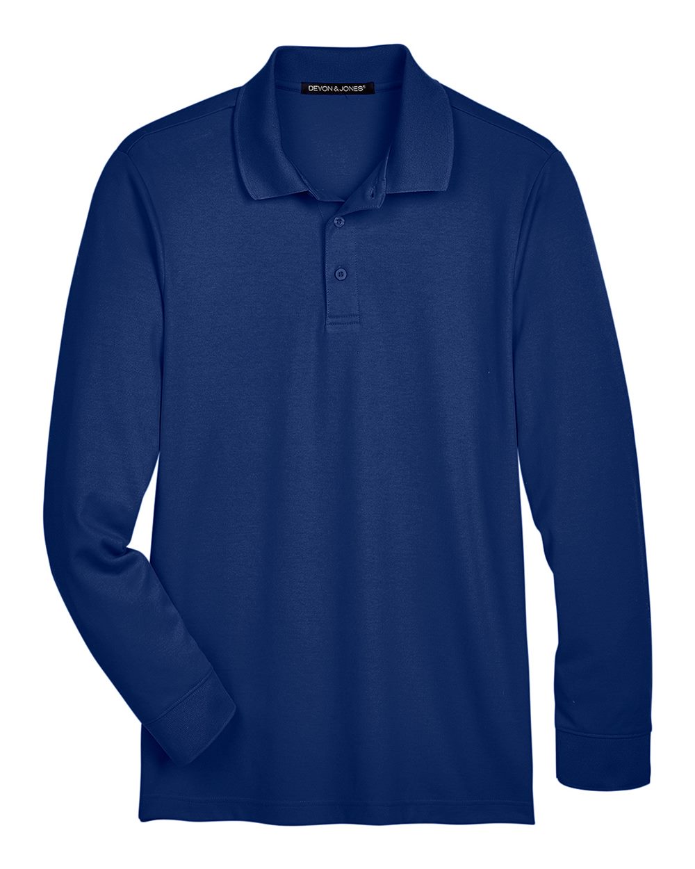 Men's Tall CrownLux Performance® Plaited Long Sleeve Polo - DG20LT 37