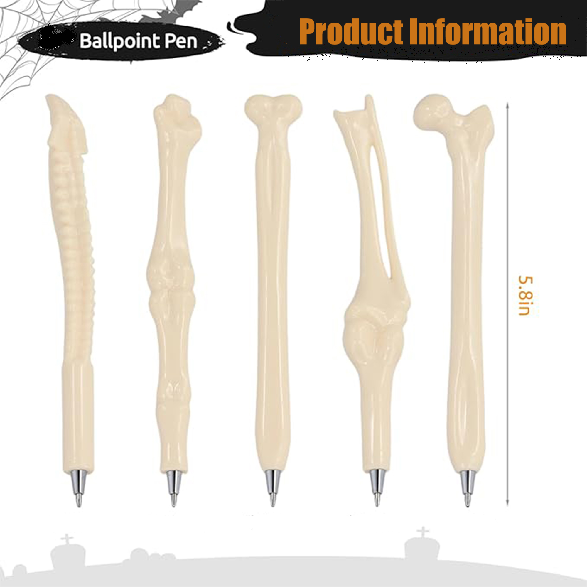 Creative And Novel Bone Shaped Halloween Nurse Ballpoint Pen 3