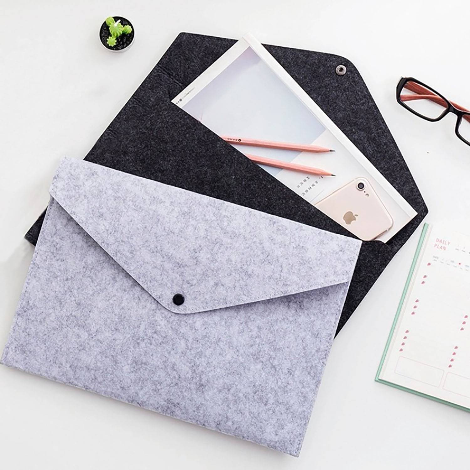 Felt Document Holder A4 Expanding File Folder Portfolio Case 8