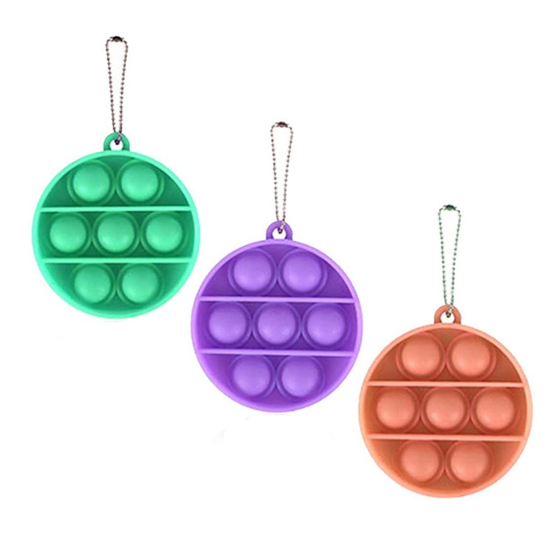 Round Push Popping Bubble Keychain 1