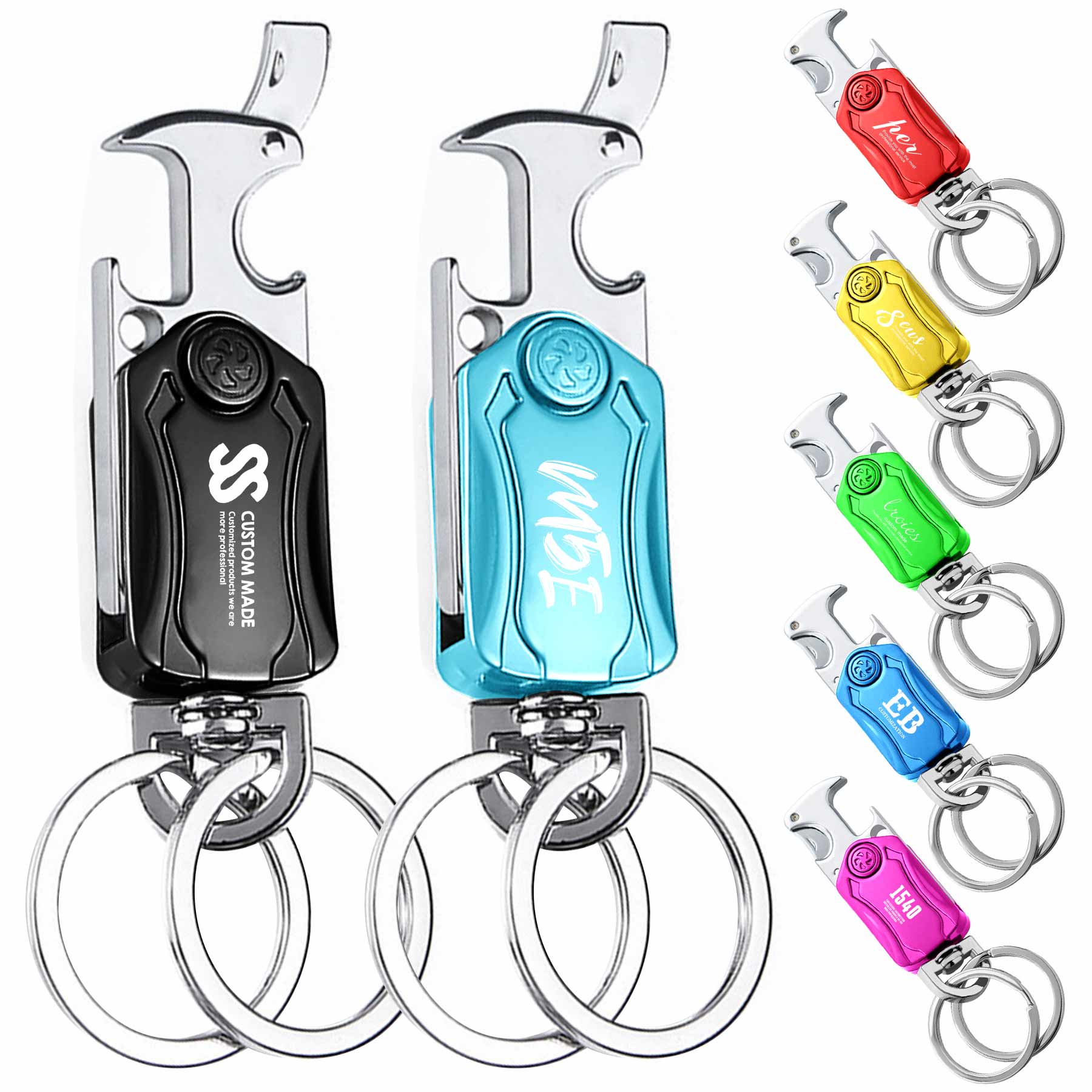 Multifunctional Fidget Spinner Keychain With Phone Holder, Bottle Opener And Express Unpacking Knife 2