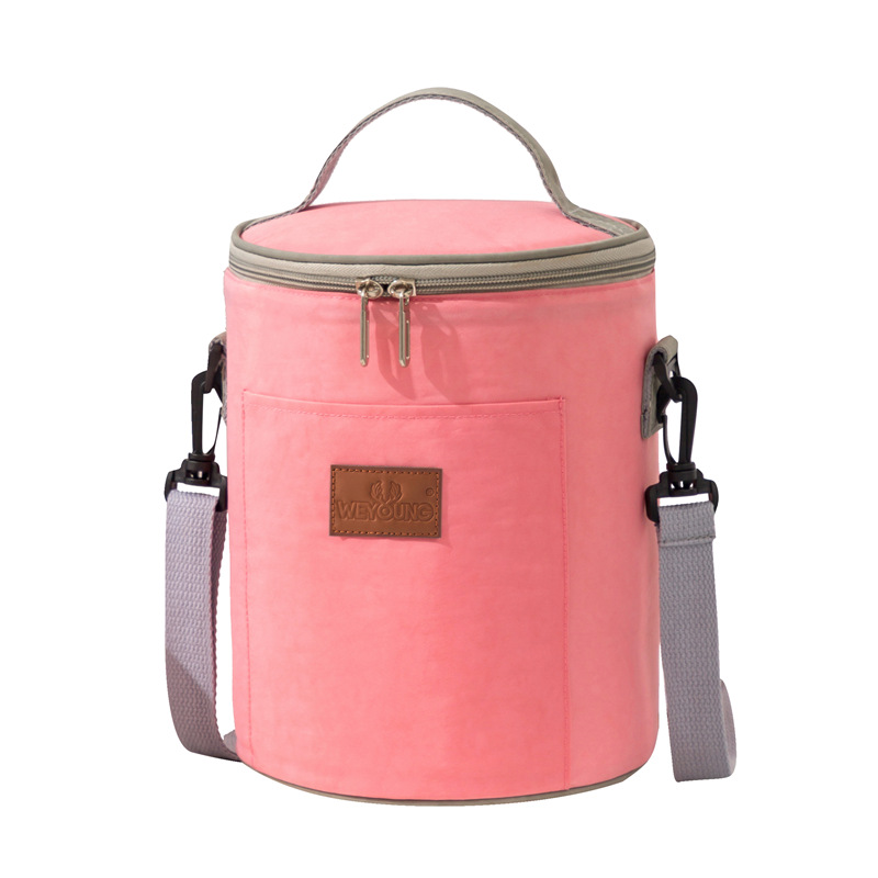 Three Size Round Insulated Lunch Bag with Removable Strap 2