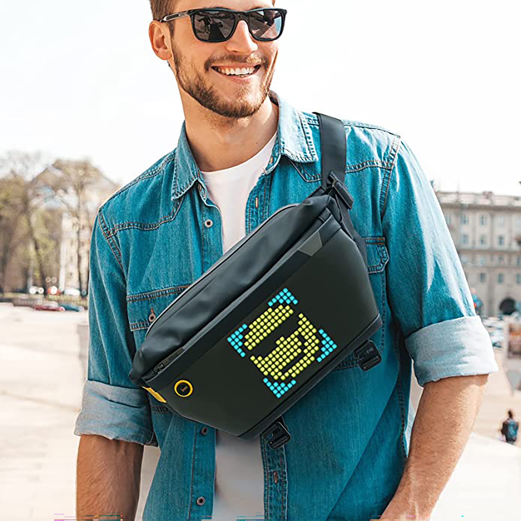 LED Display Waterproof Travel/Cycling Crossbody Bag 4