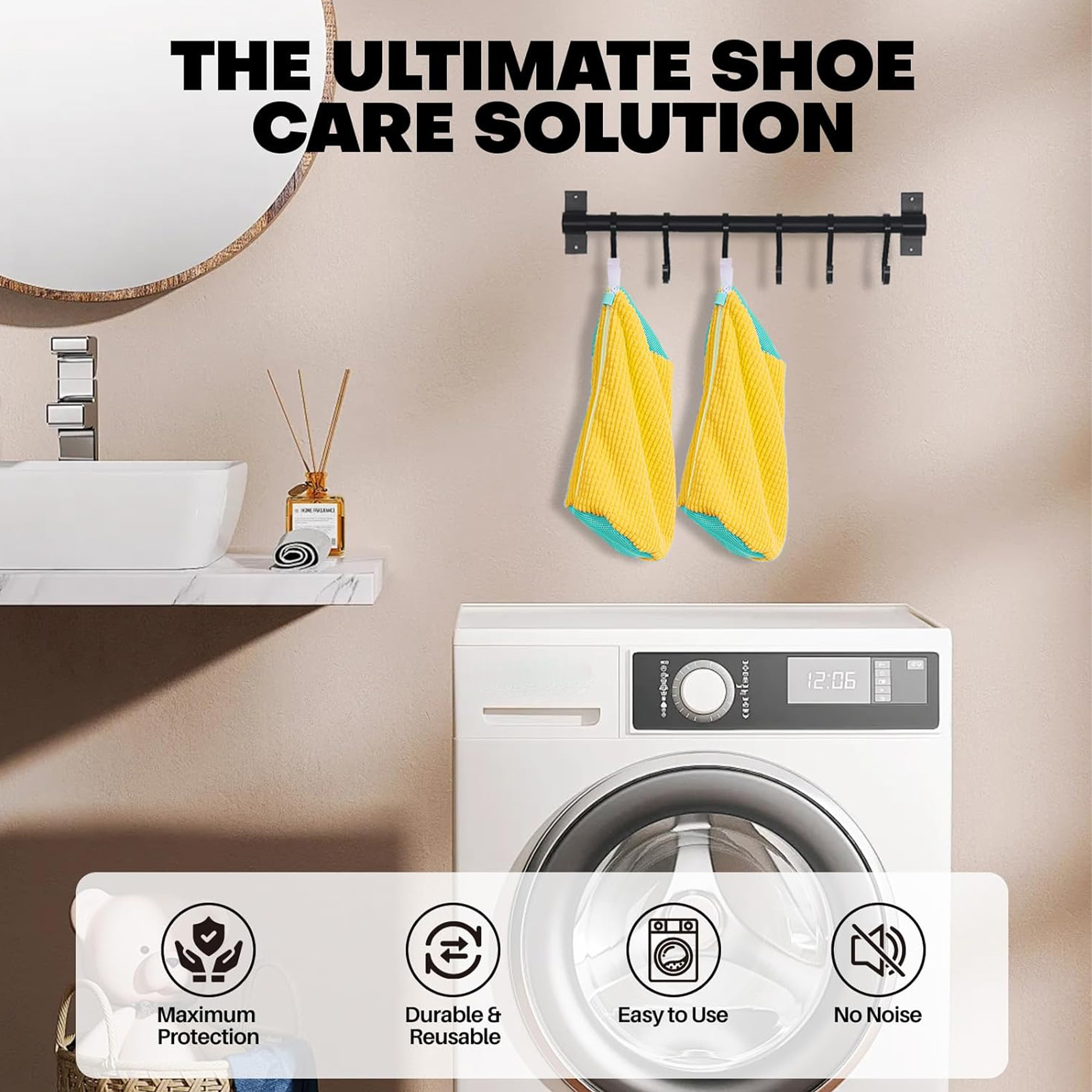 Reusable and Durable Zipper Shoe Washing Bag MOQ100 4