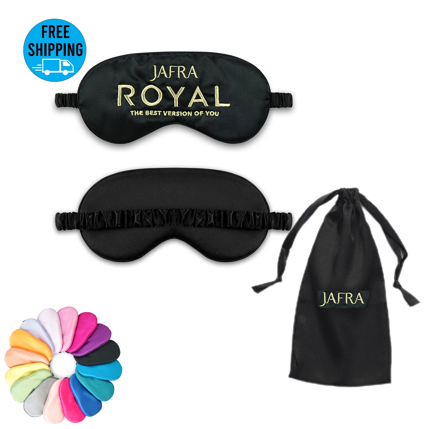 Soft Satin Sleeping Eye Mask with drawstring pocket 2