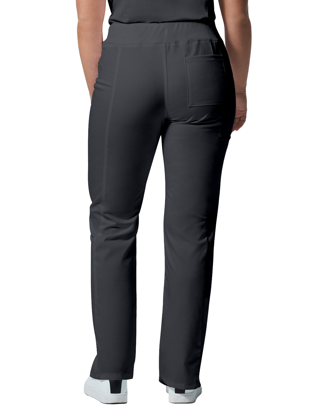 Landau - ProFlex - Women's Five-Pocket Mid-Rise Rib-Knit Elastic Waist Straight Leg Pant 59